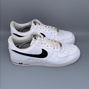 Nike Air Force 1 Low '07 White Black Shoes CJ0952-100‎ Men's Sz 12